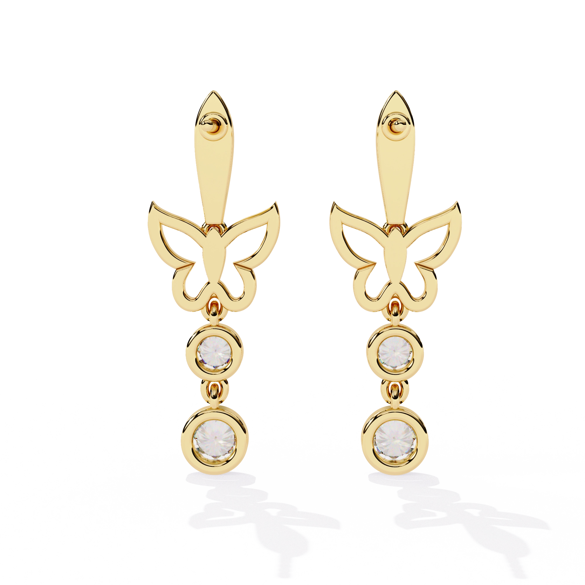 Butterfly Drop Diamond Earrings