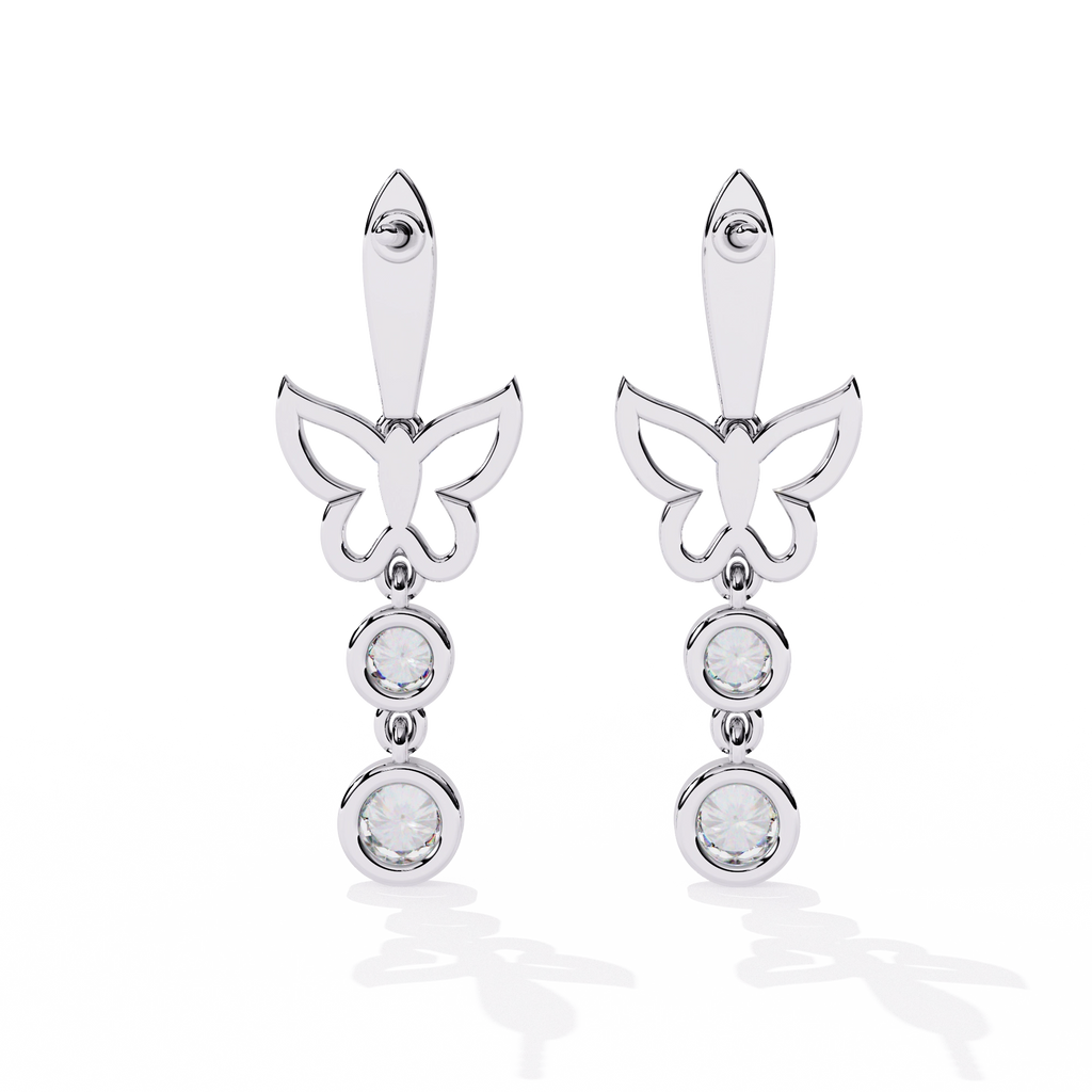 Butterfly Drop Diamond Earrings