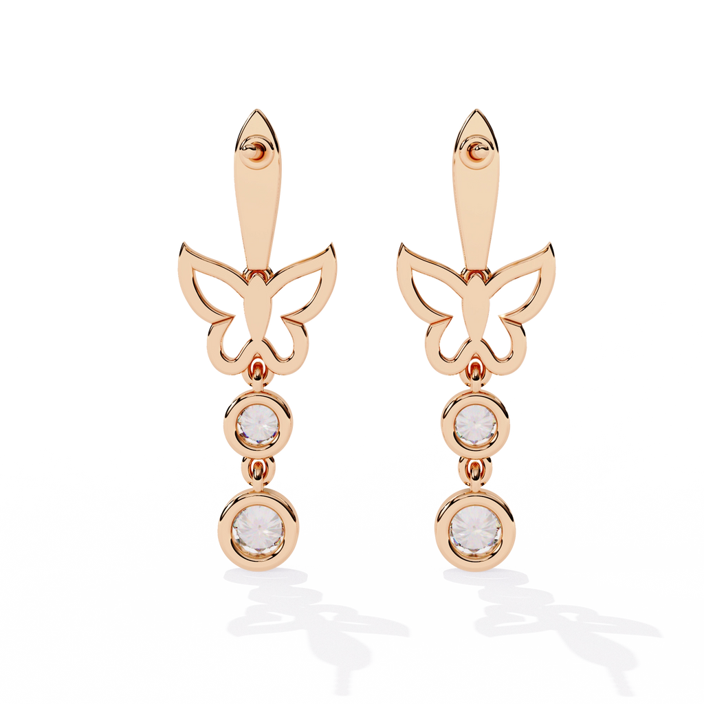 Butterfly Drop Diamond Earrings