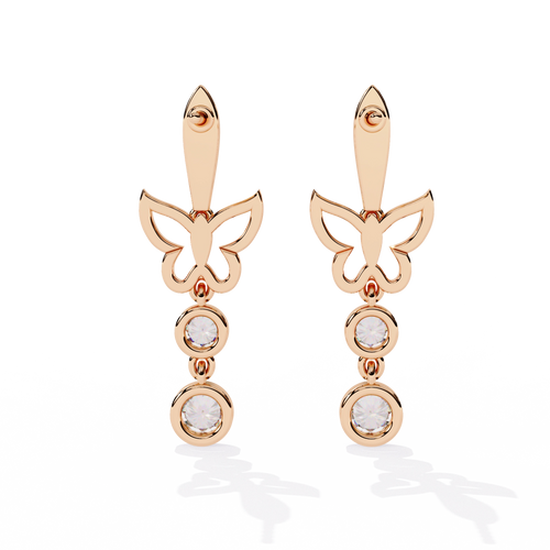 Butterfly Drop Diamond Earrings