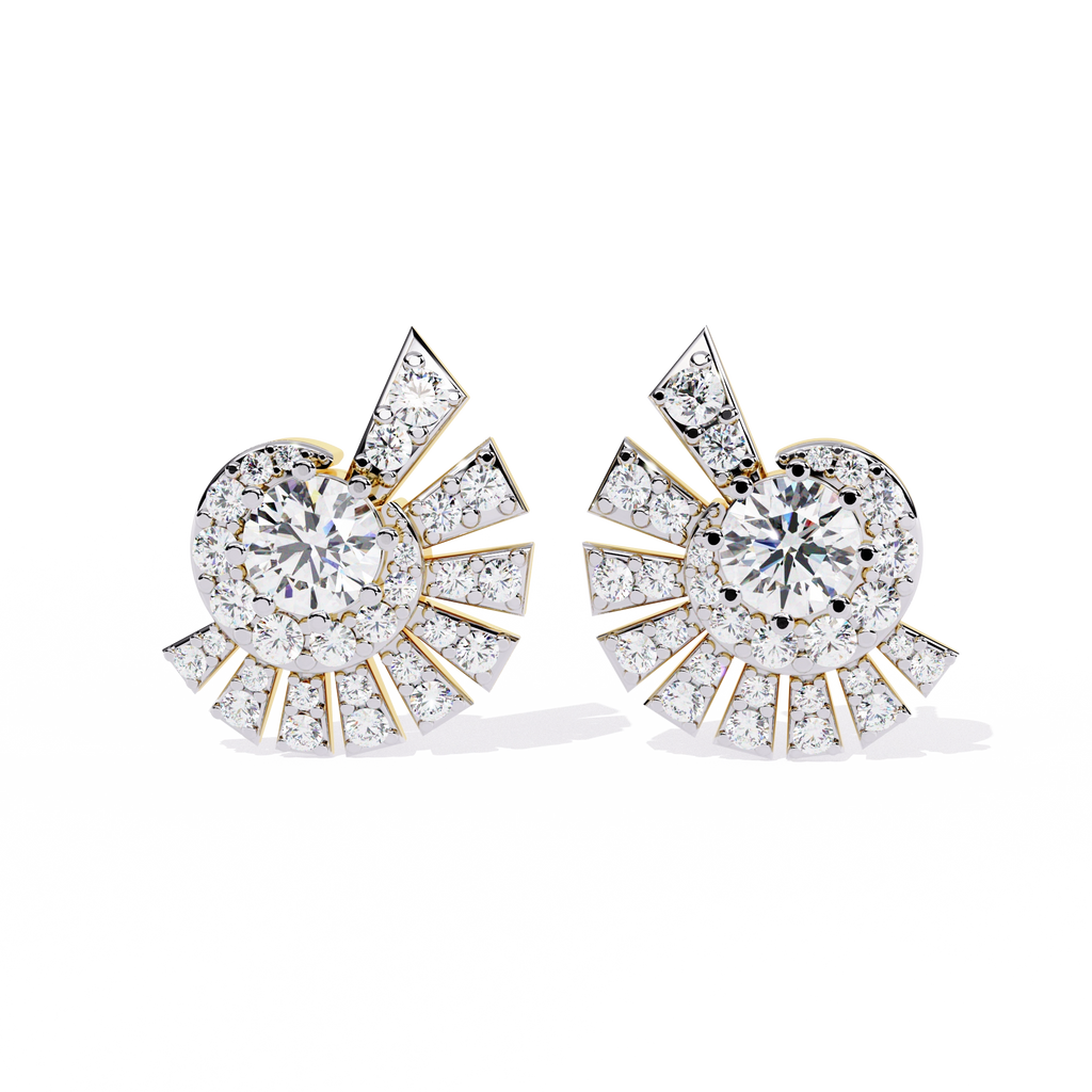 Sunburst Diamond Stud Earrings
