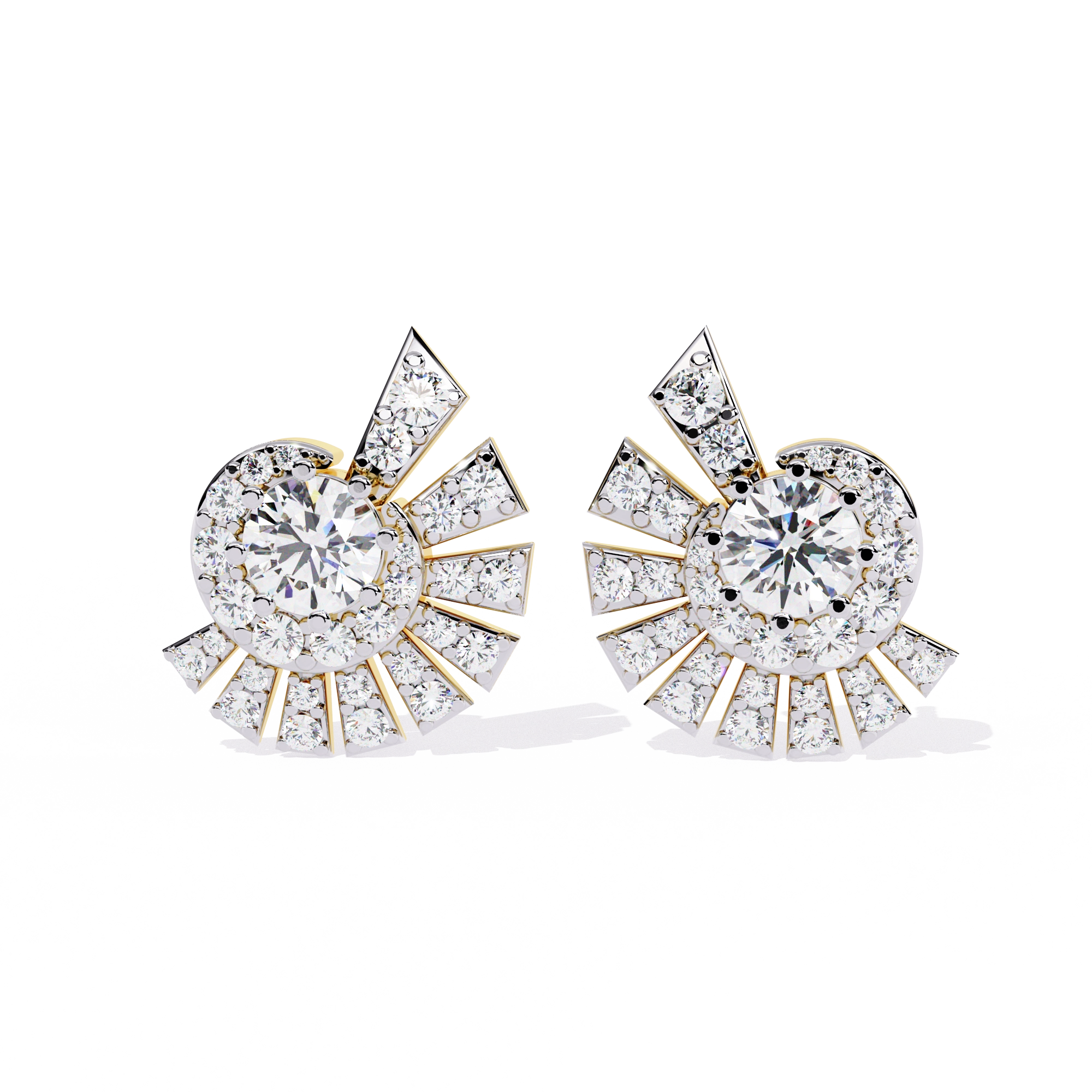 Sunburst Diamond Stud Earrings