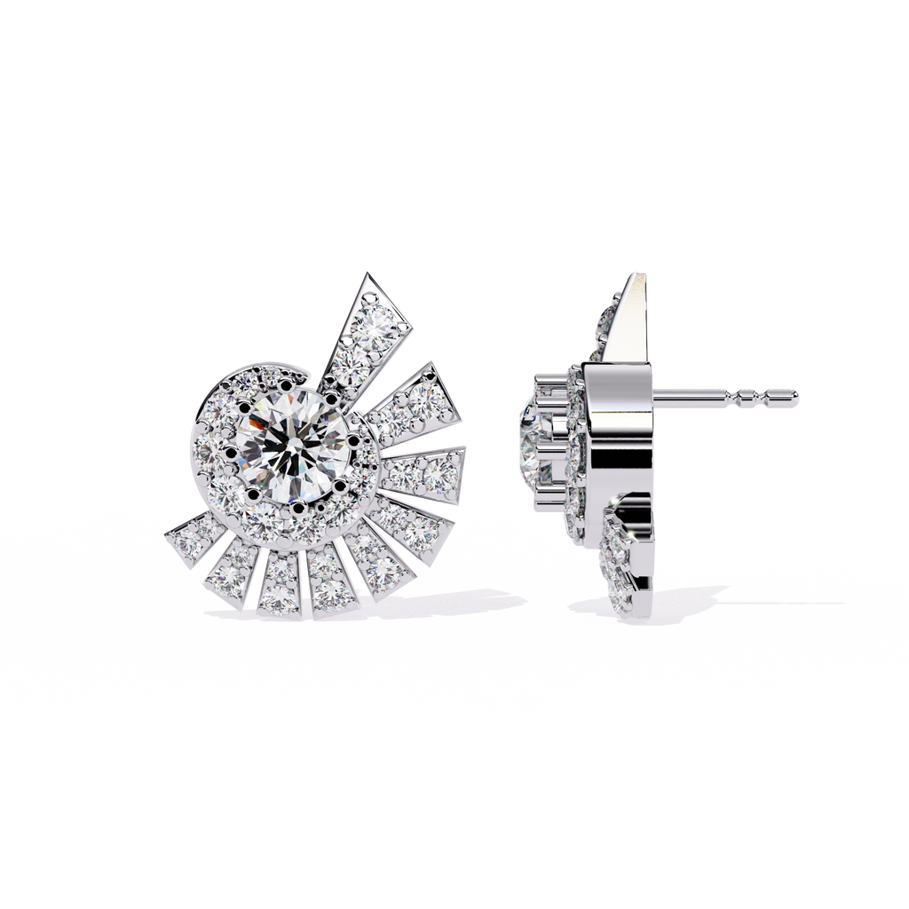 Sunburst Diamond Stud Earrings