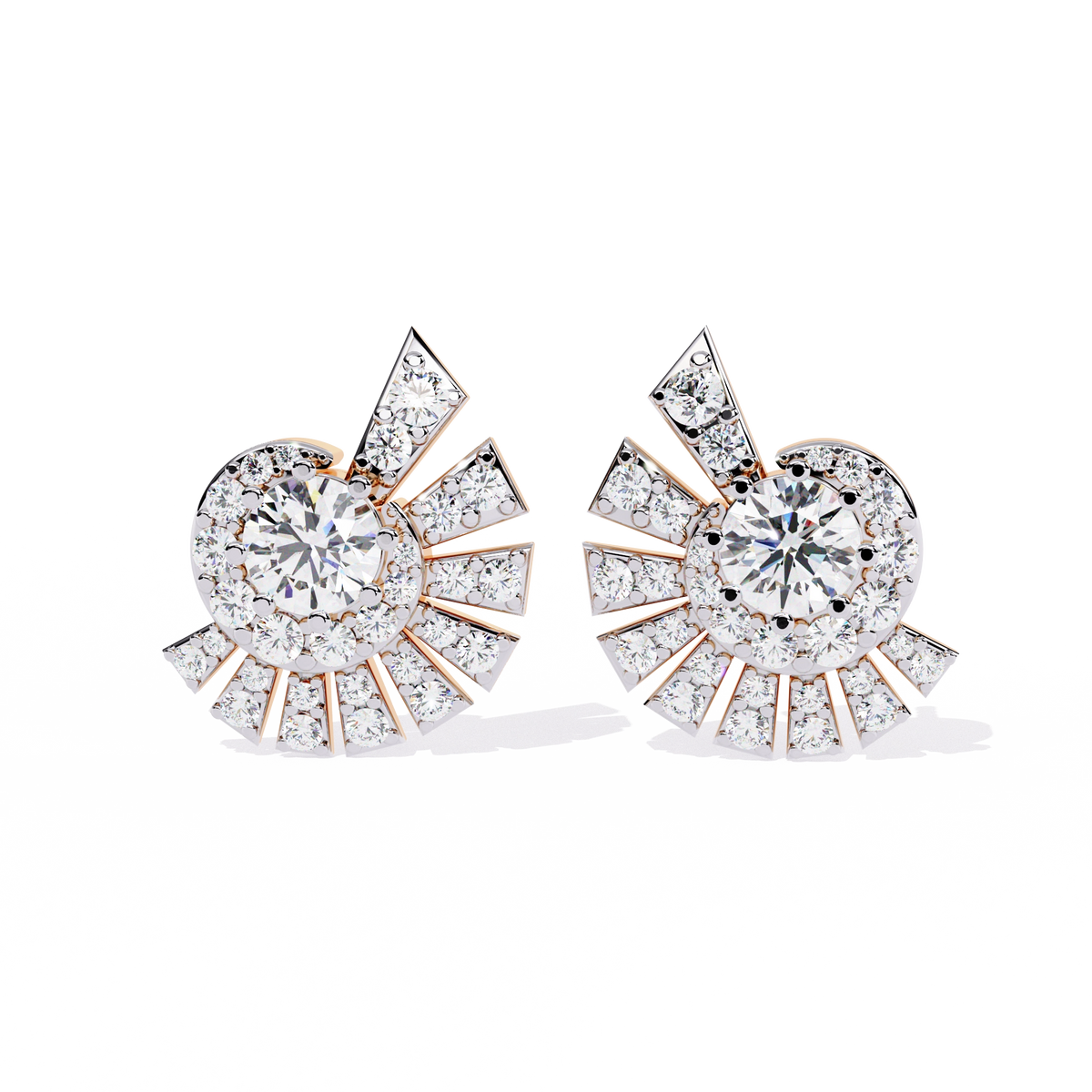 Sunburst Diamond Stud Earrings