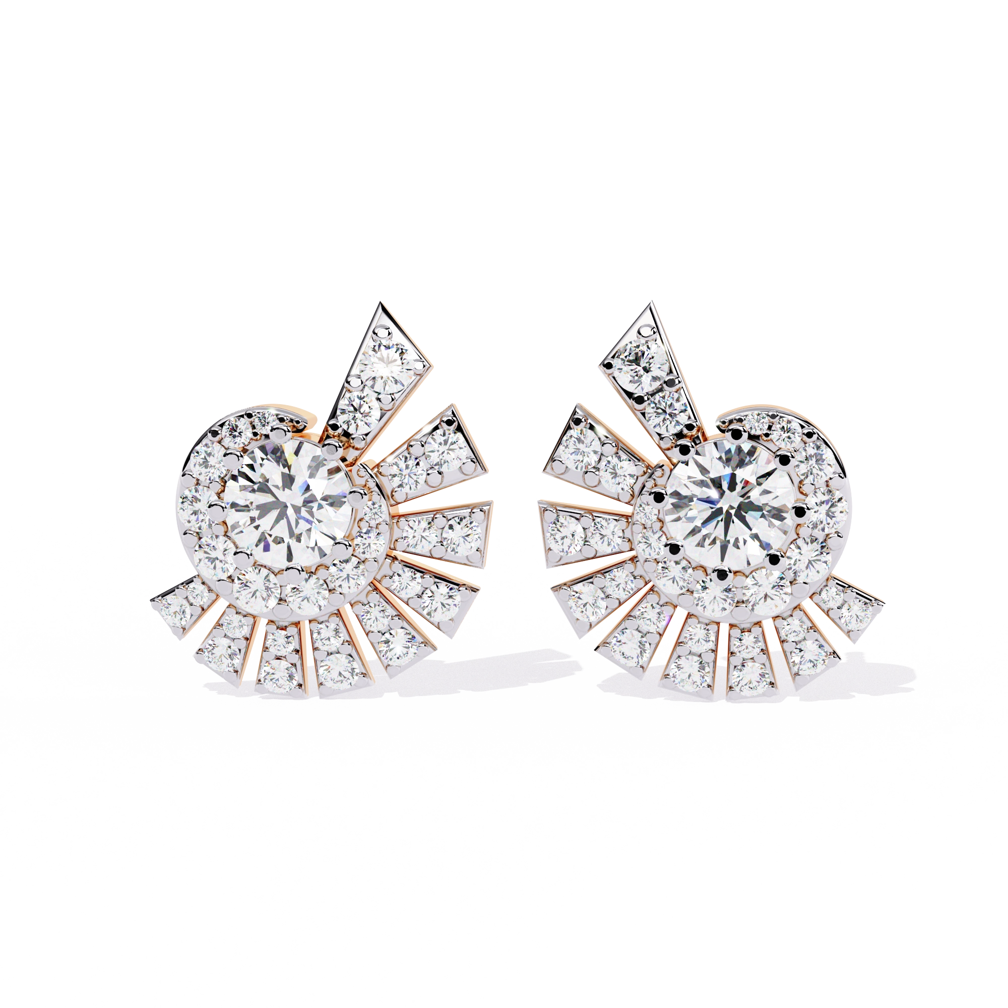 Sunburst Diamond Stud Earrings