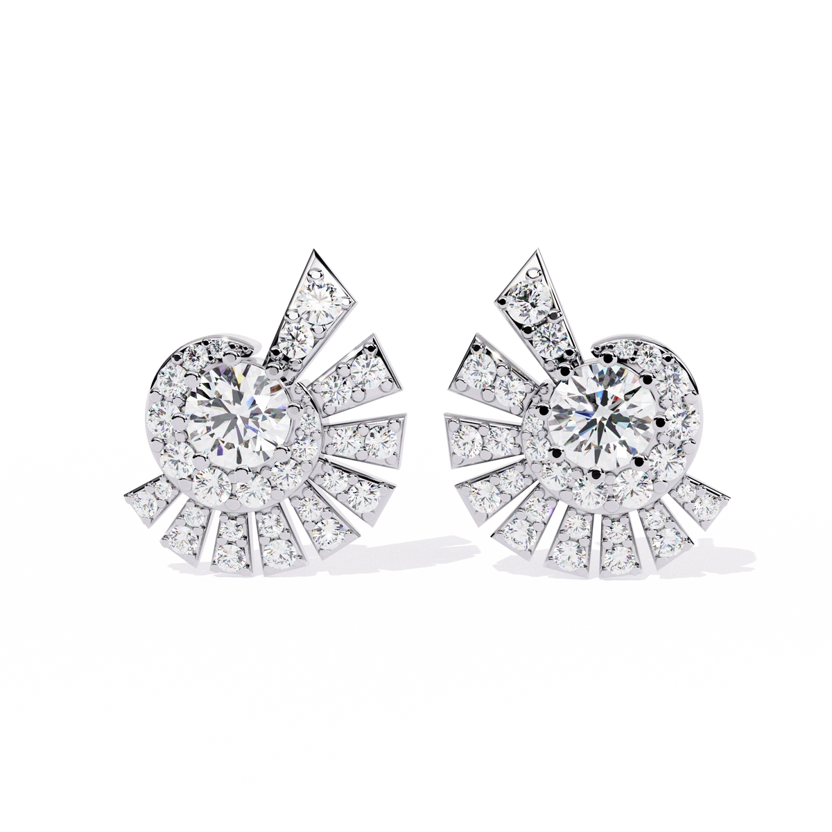 Sunburst Diamond Stud Earrings