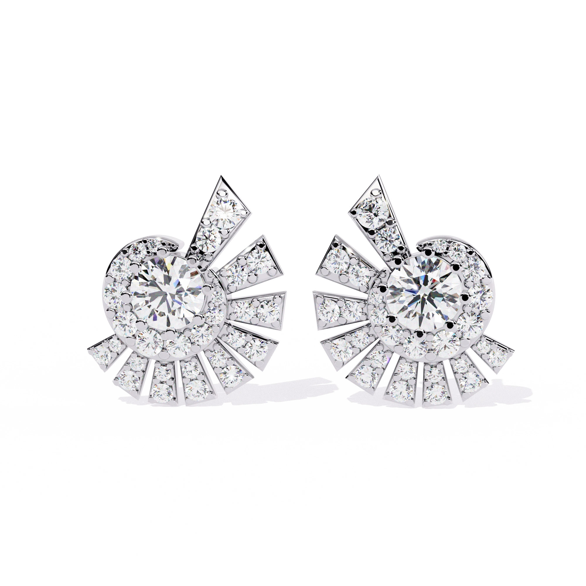 Sunburst Diamond Stud Earrings