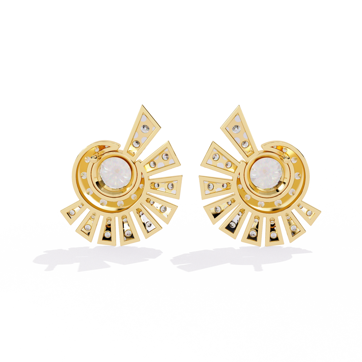 Sunburst Diamond Stud Earrings