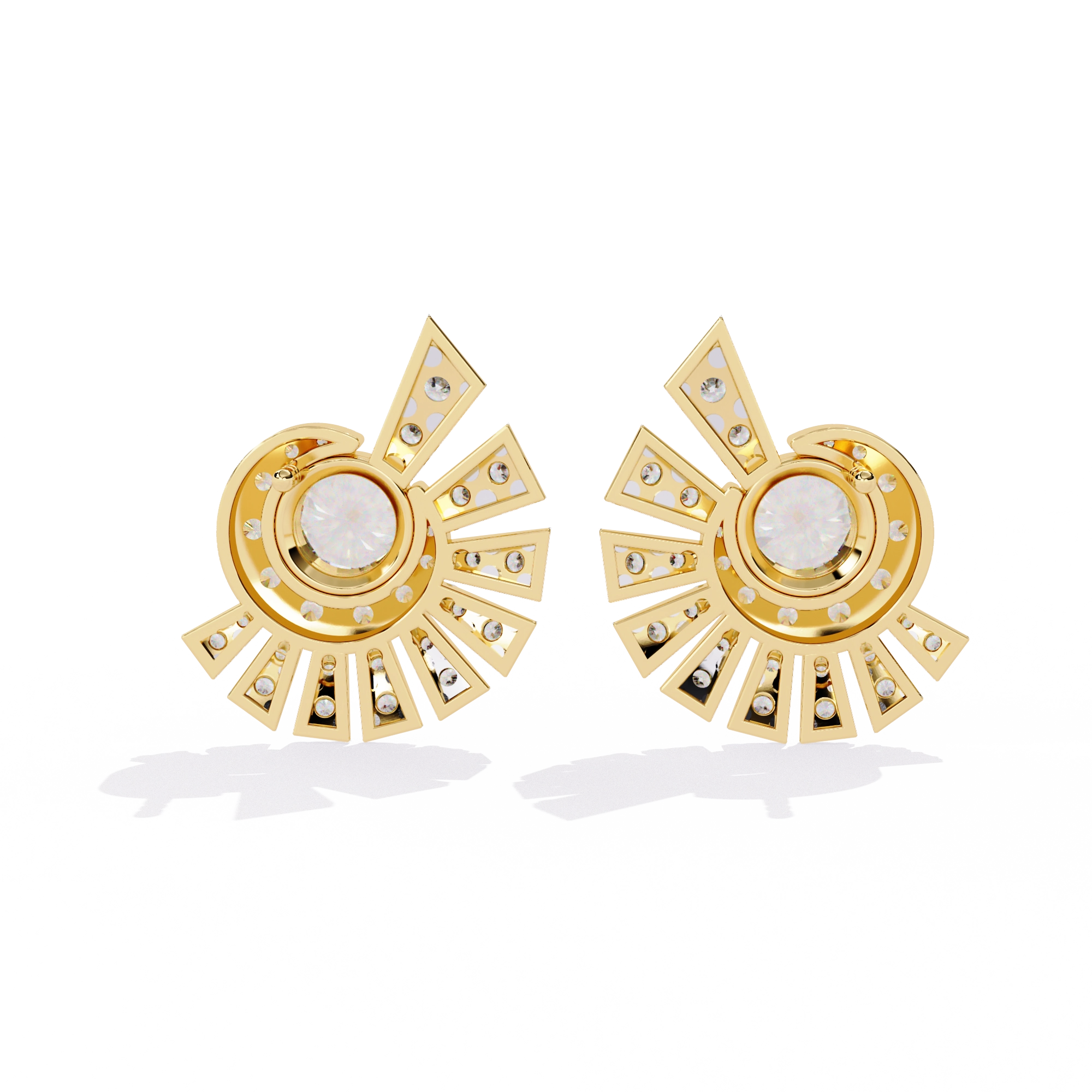 Sunburst Diamond Stud Earrings