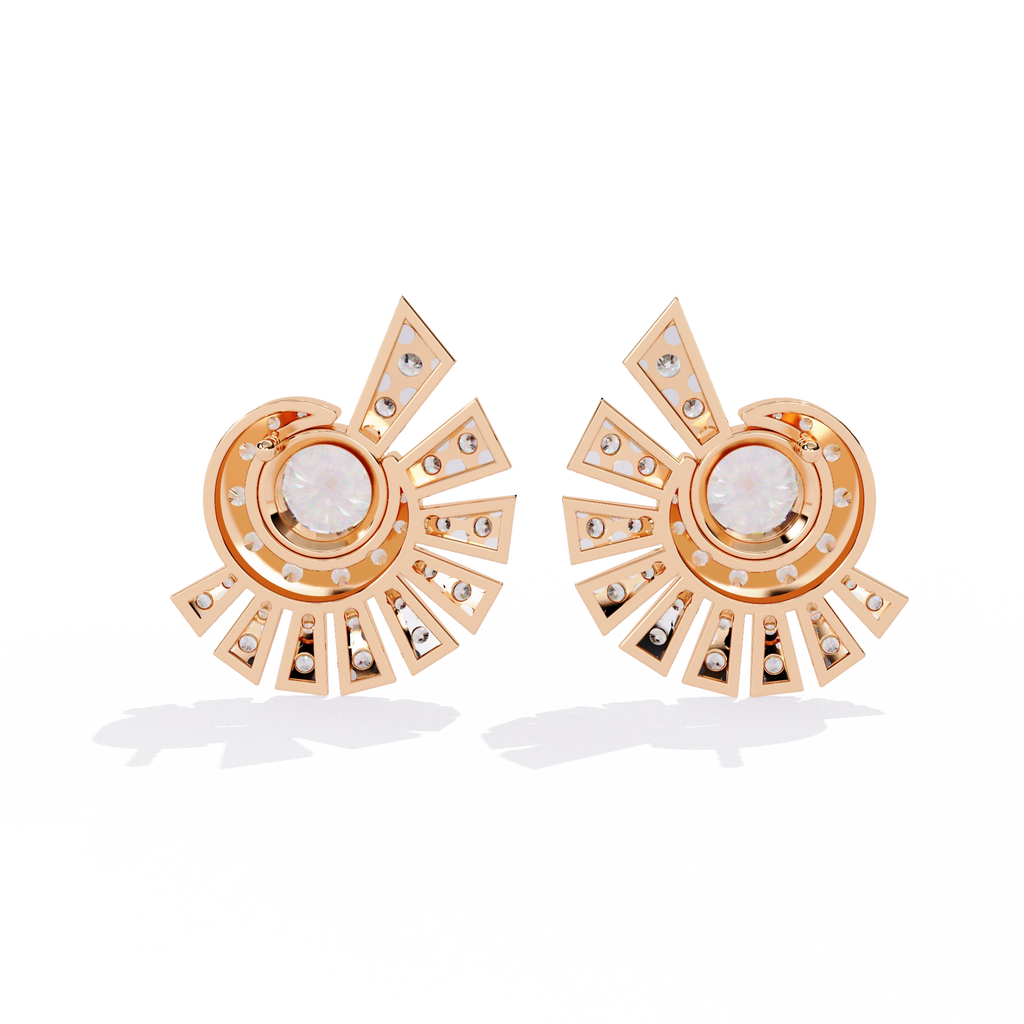 Sunburst Diamond Stud Earrings