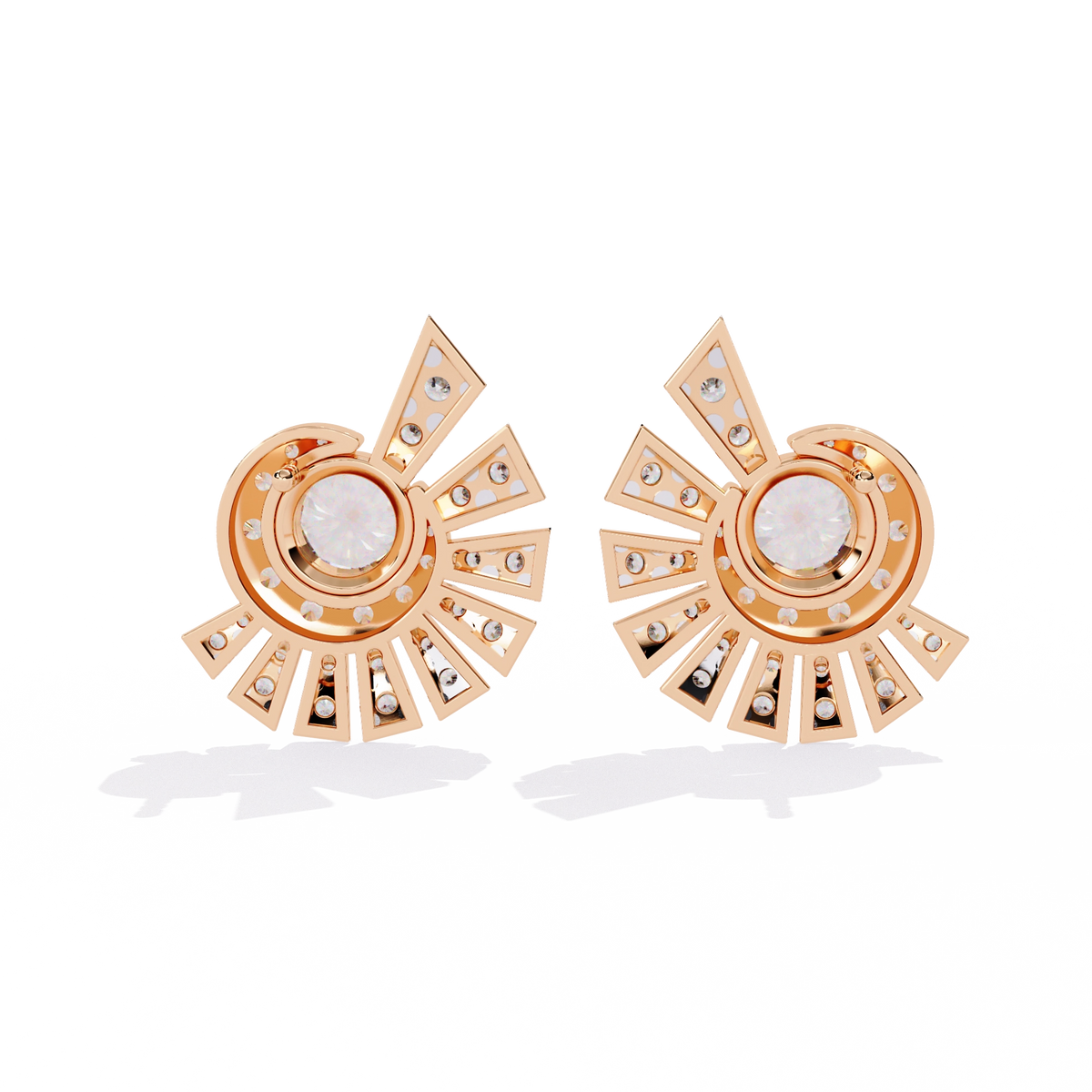 Sunburst Diamond Stud Earrings