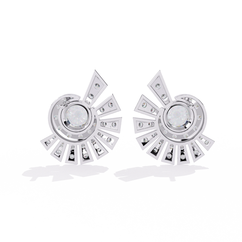 Sunburst Diamond Stud Earrings