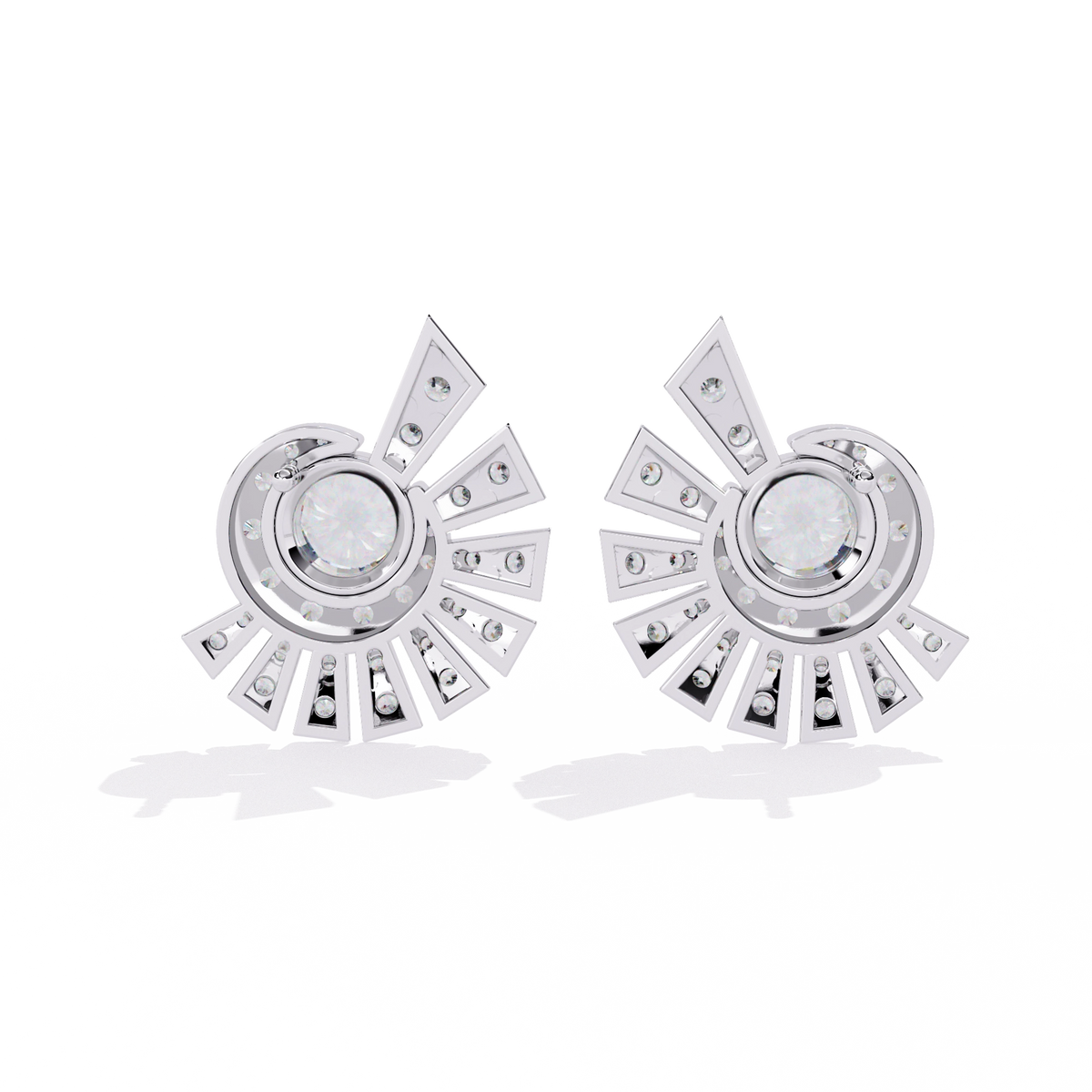 Sunburst Diamond Stud Earrings