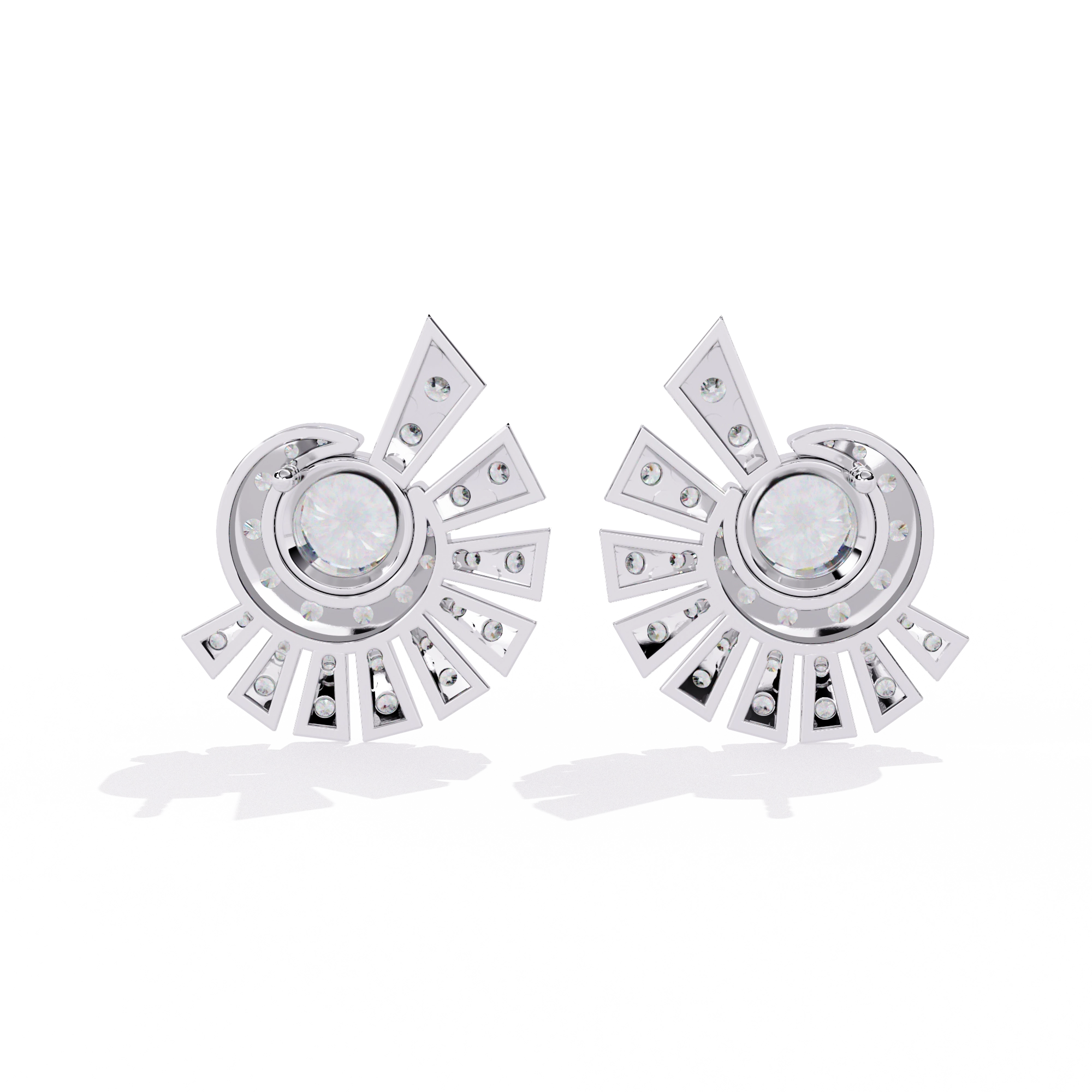 Sunburst Diamond Stud Earrings