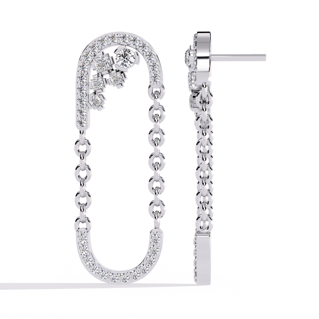 Chain Link Diamond Earrings