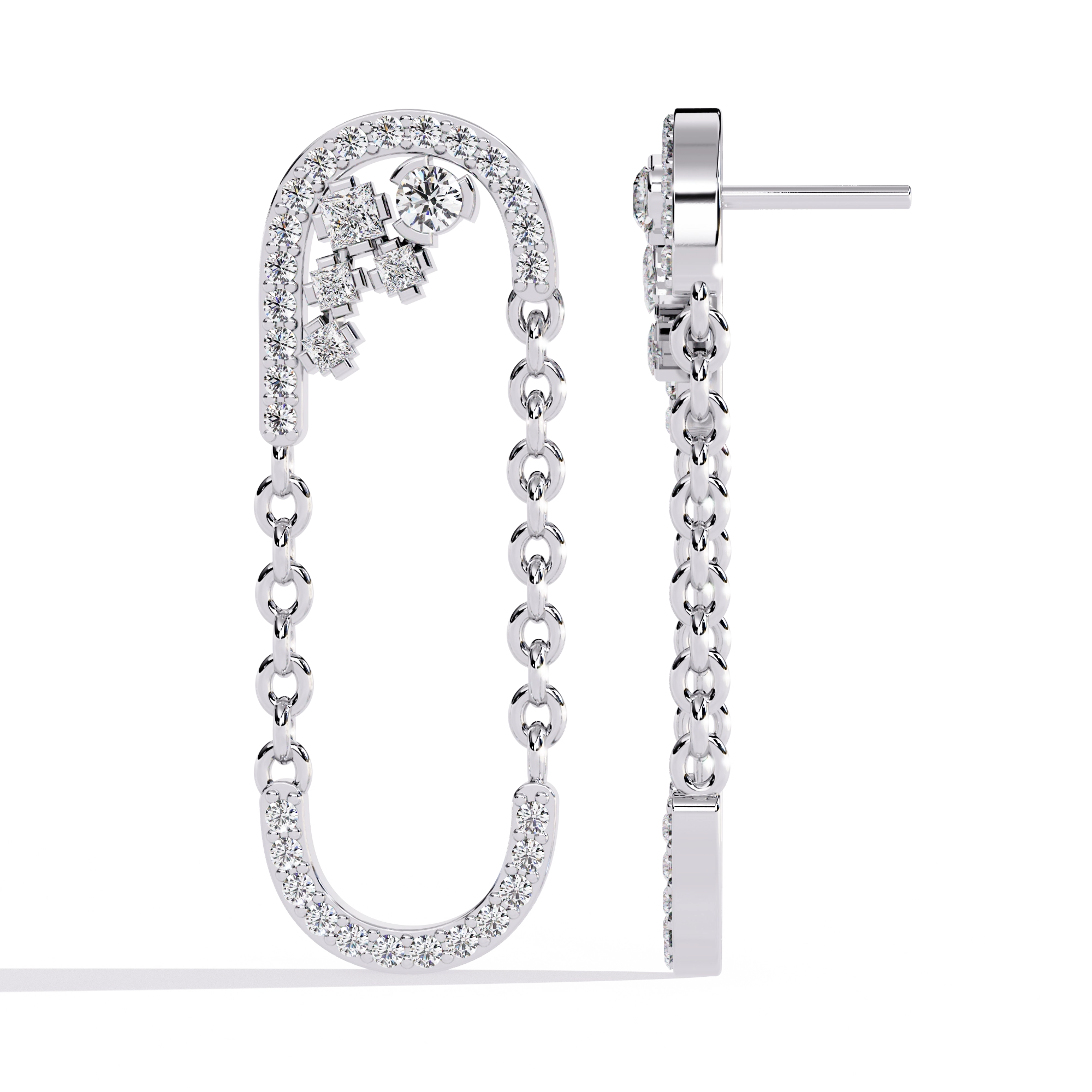 Chain Link Diamond Earrings