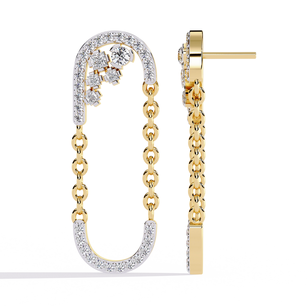 Chain Link Diamond Earrings