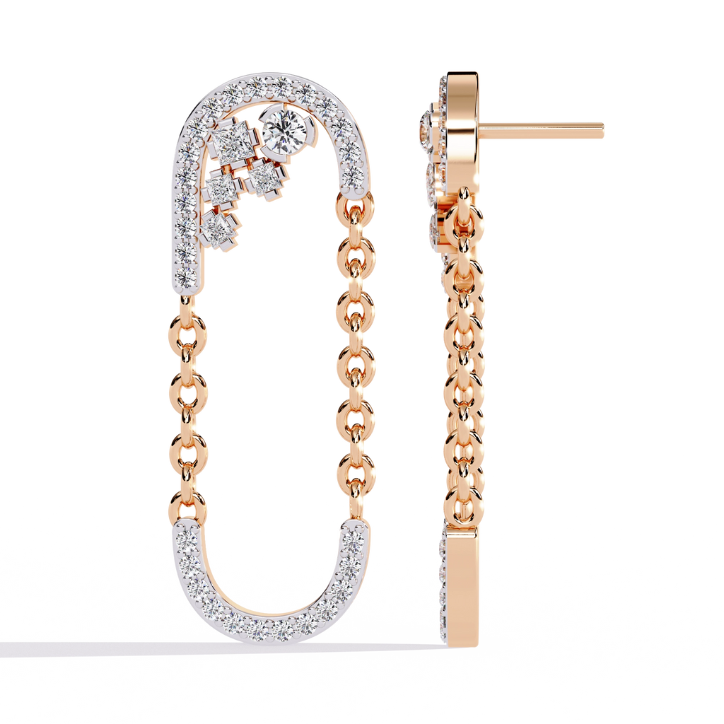 Chain Link Diamond Earrings