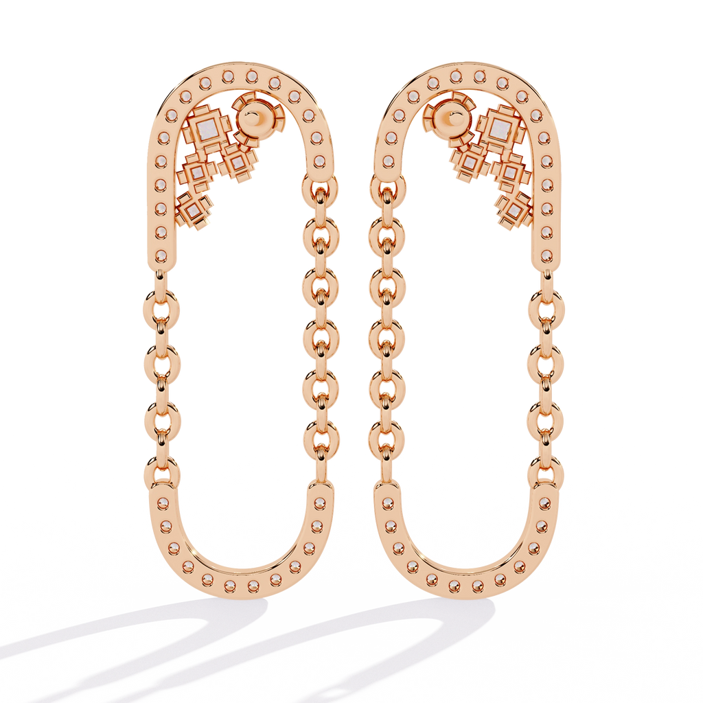 Chain Link Diamond Earrings