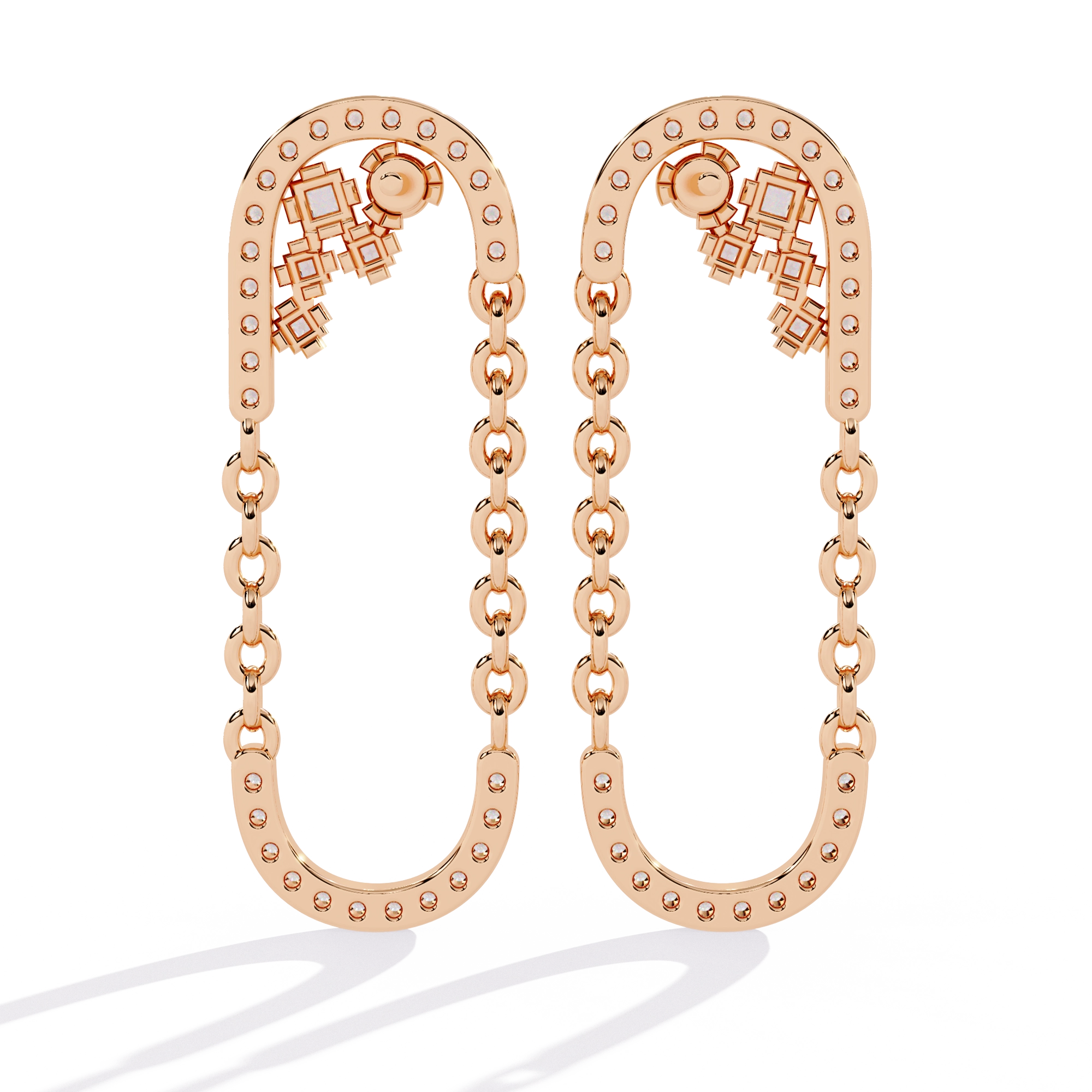 Chain Link Diamond Earrings