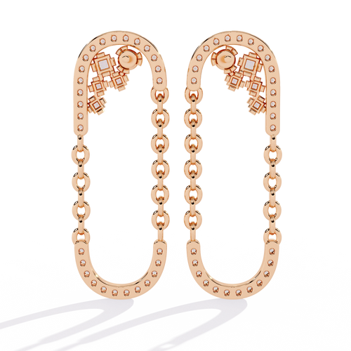 Chain Link Diamond Earrings
