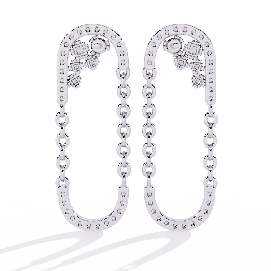 Chain Link Diamond Earrings