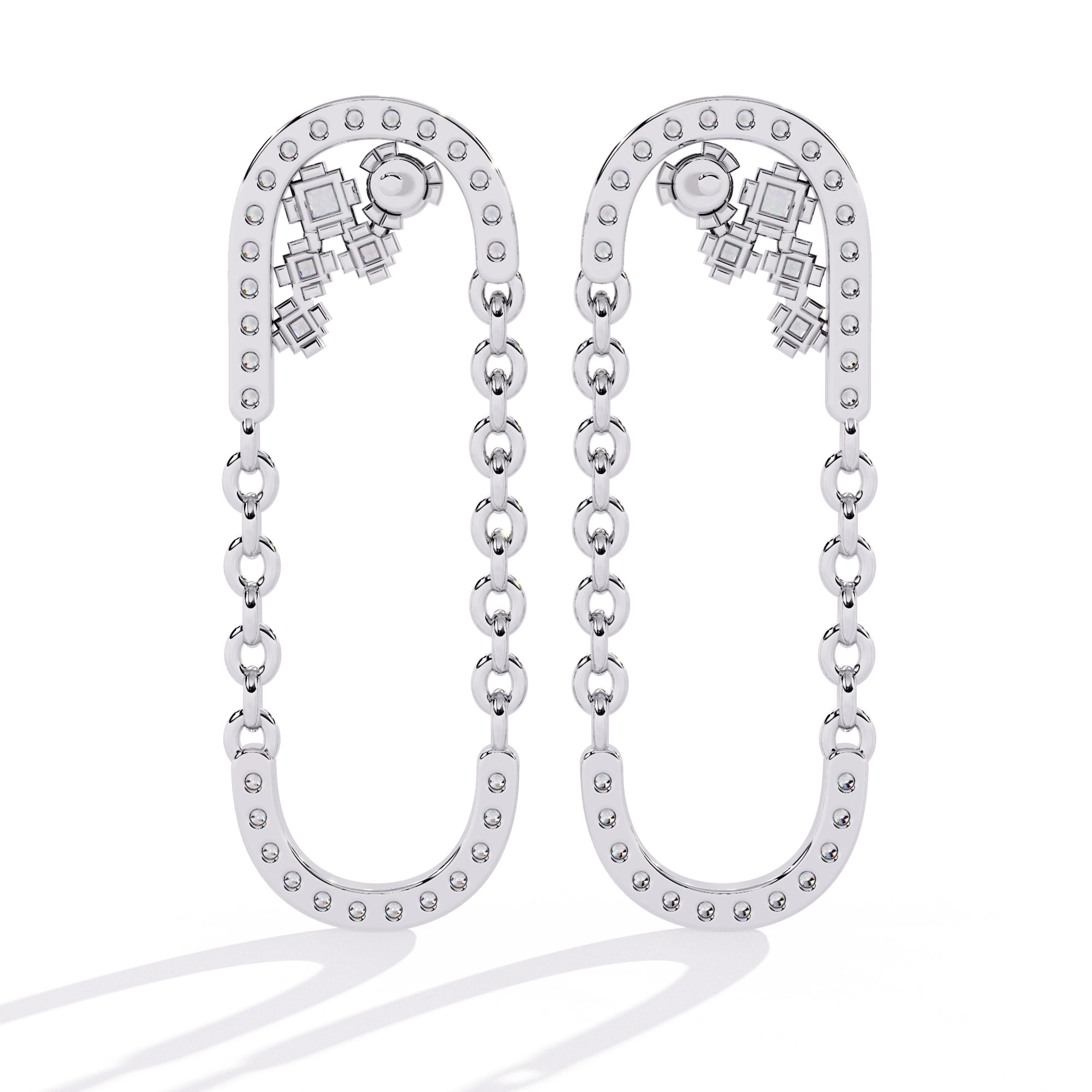 Chain Link Diamond Earrings