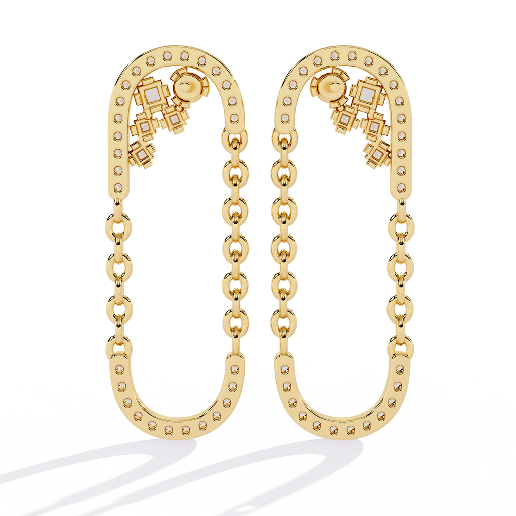 Chain Link Diamond Earrings