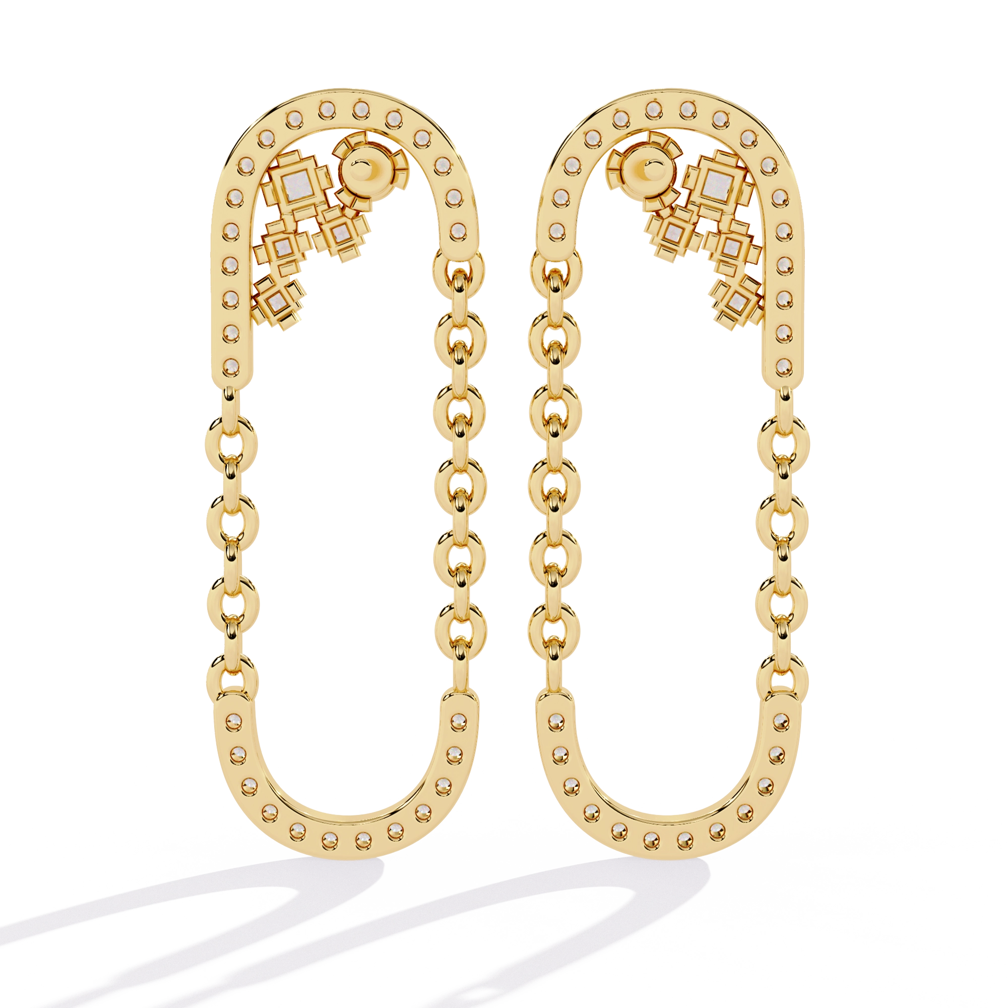 Chain Link Diamond Earrings
