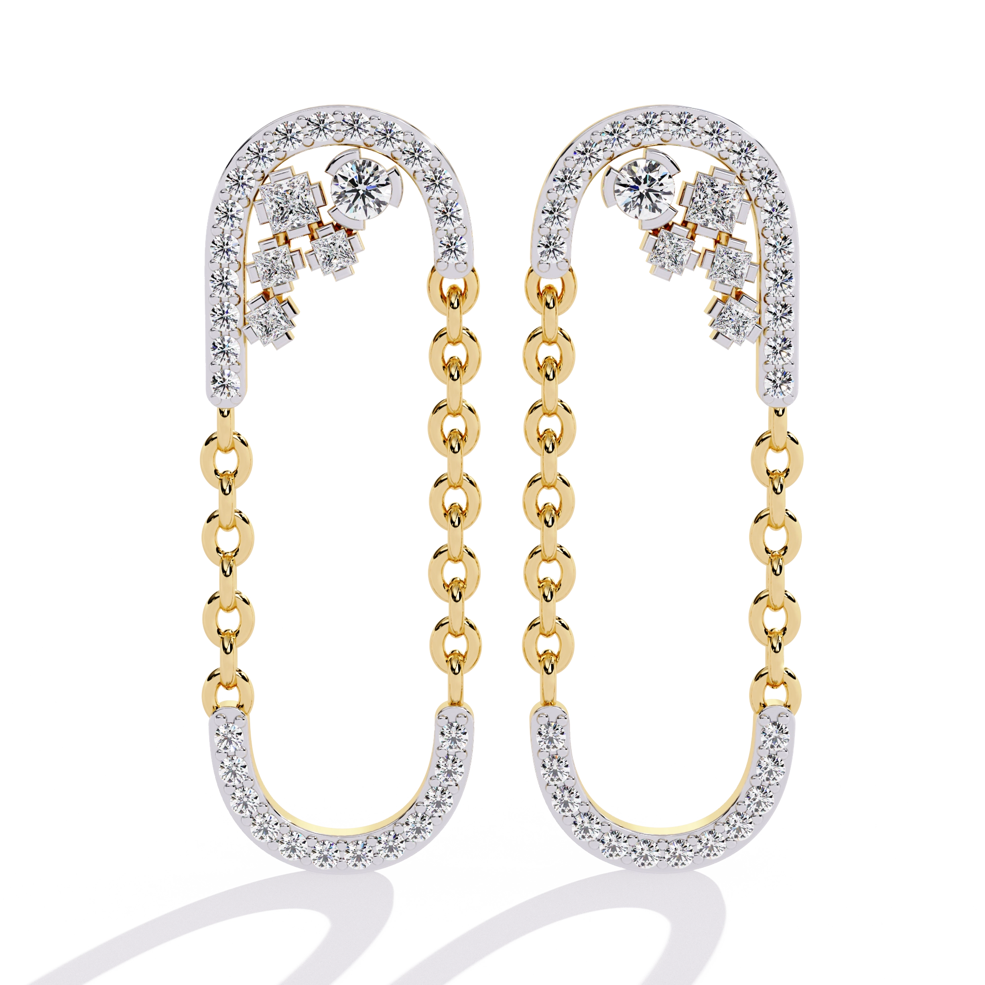 Chain Link Diamond Earrings