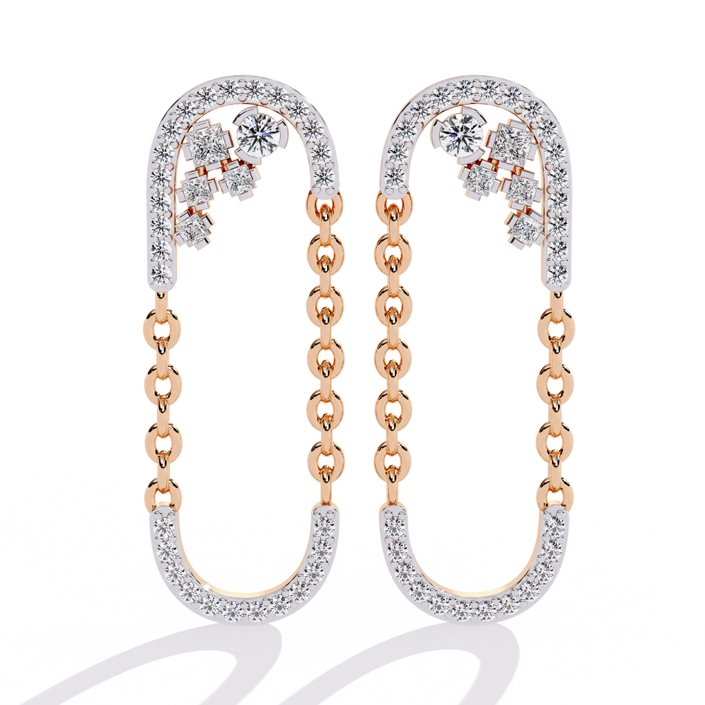 Chain Link Diamond Earrings