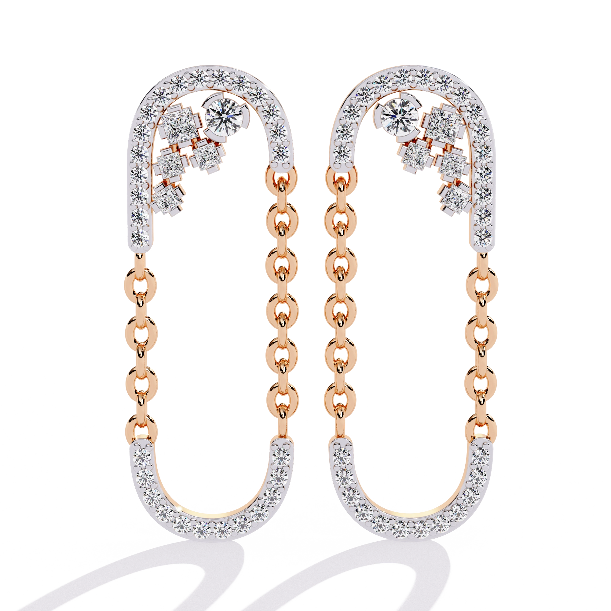 Chain Link Diamond Earrings