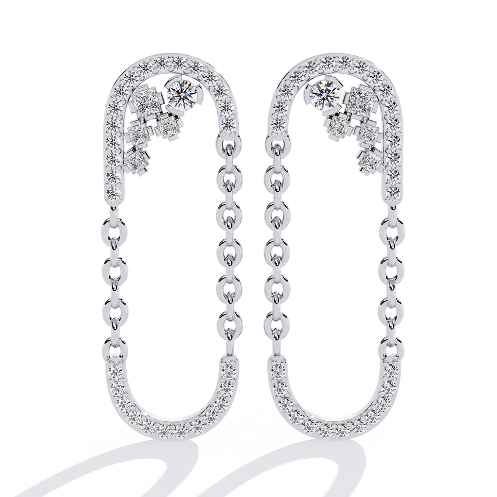Chain Link Diamond Earrings