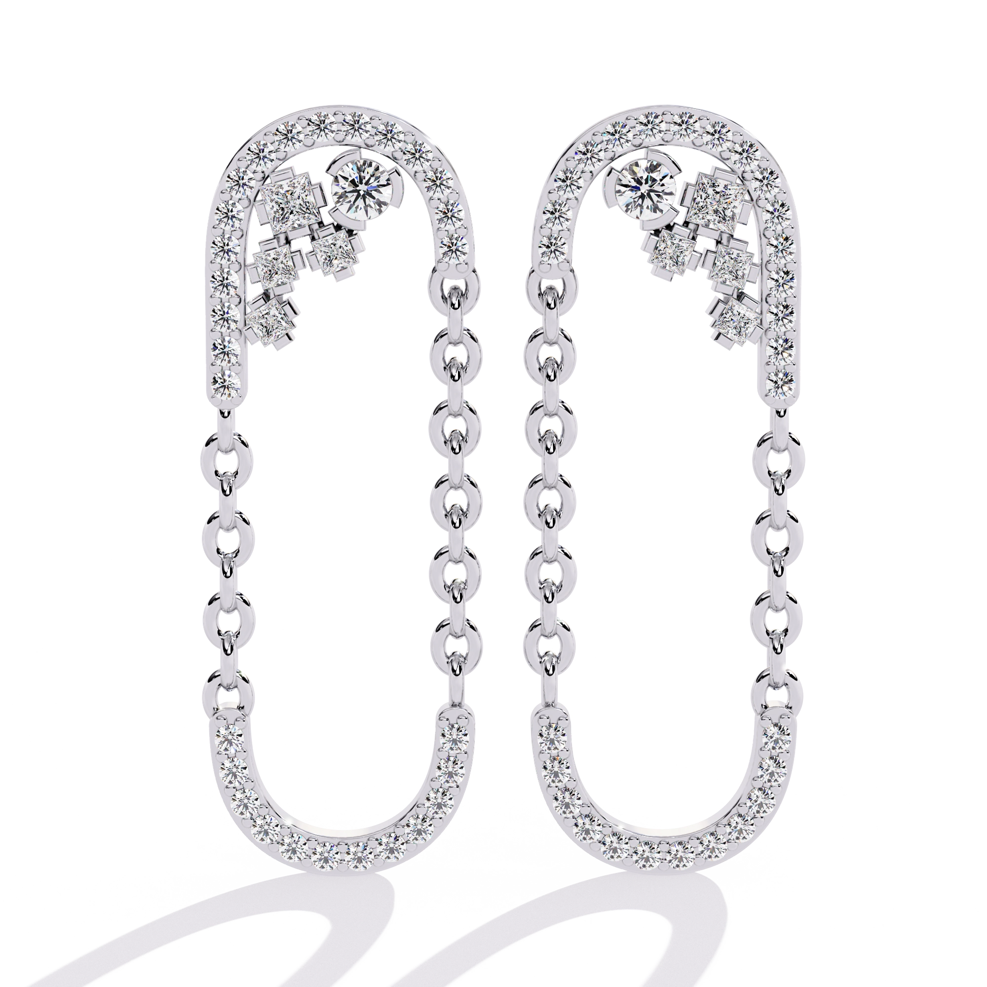 Chain Link Diamond Earrings
