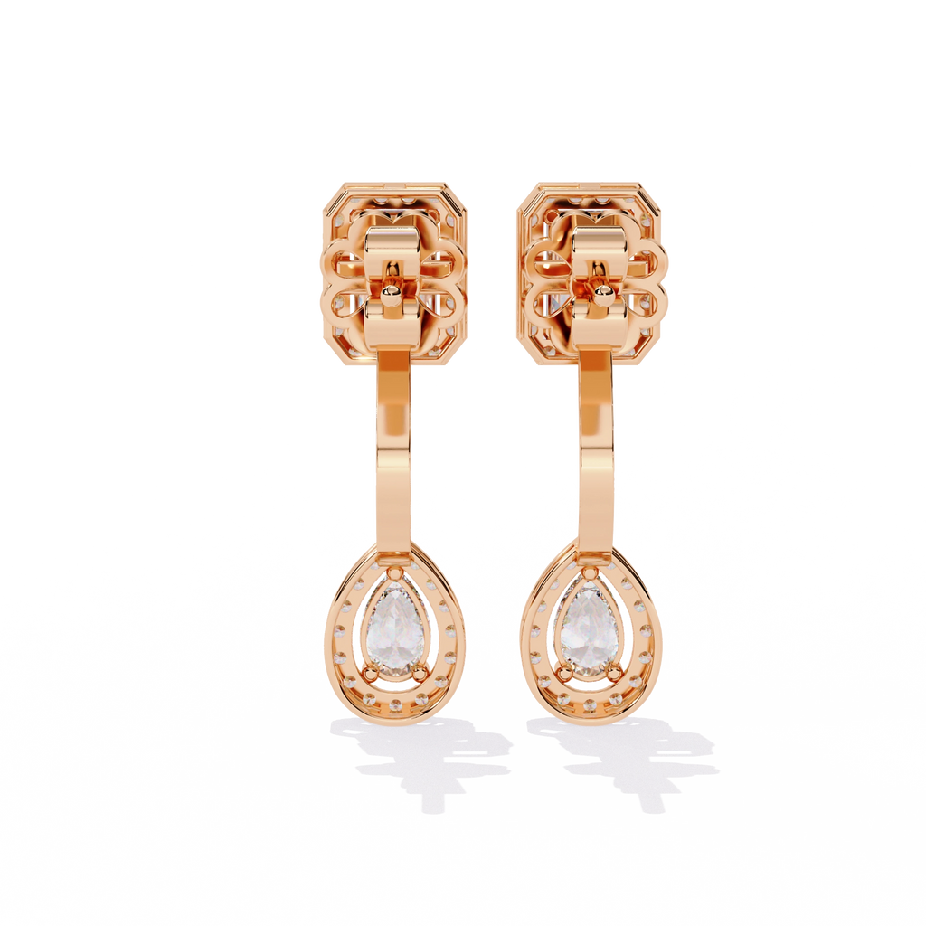 Emerald Drop Diamond Earrings