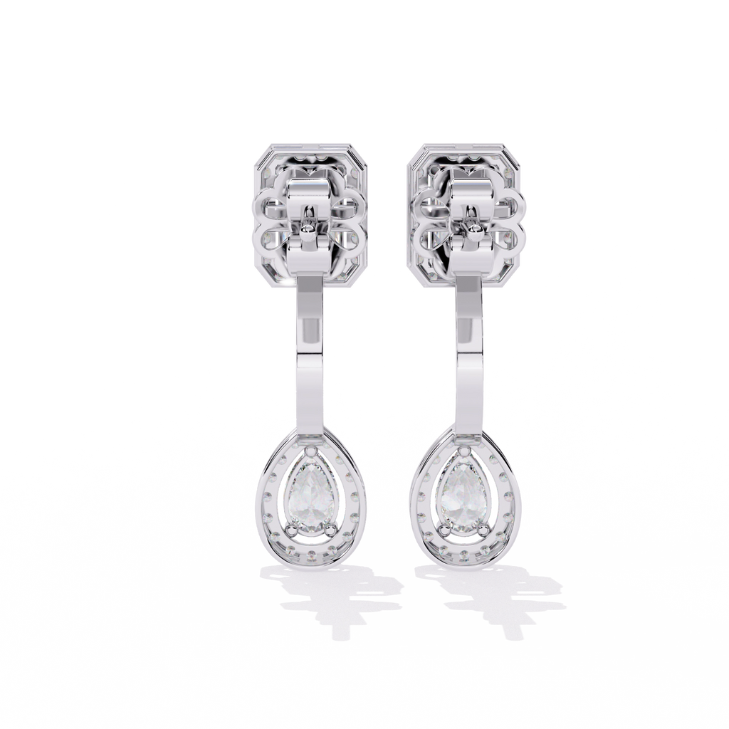 Emerald Drop Diamond Earrings