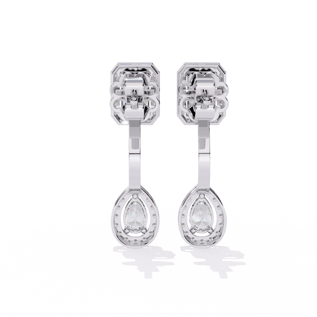 Emerald Drop Diamond Earrings