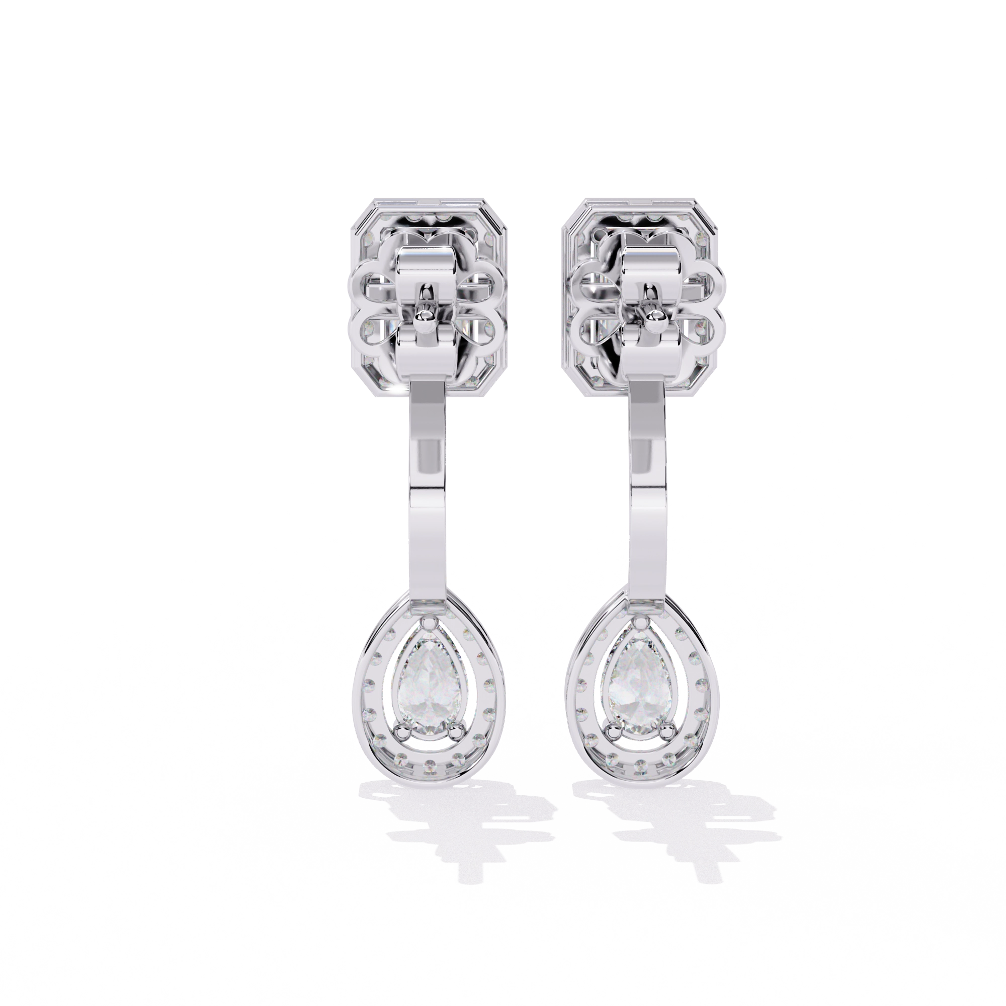 Emerald Drop Diamond Earrings