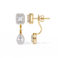 Emerald Drop Diamond Earrings