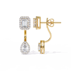 Emerald Drop Diamond Earrings