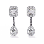 Emerald Drop Diamond Earrings