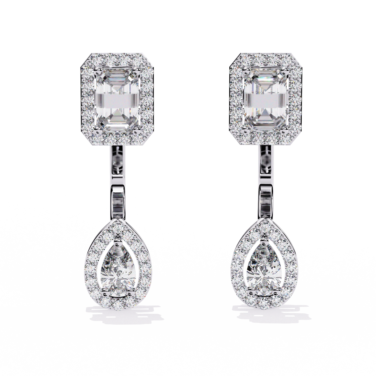 Emerald Drop Diamond Earrings