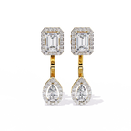 Emerald Drop Diamond Earrings