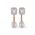 Emerald Drop Diamond Earrings