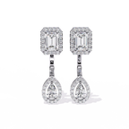 Emerald Drop Diamond Earrings