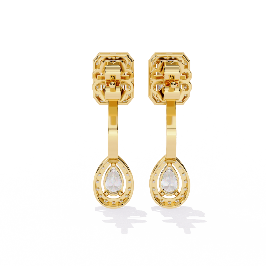 Emerald Drop Diamond Earrings