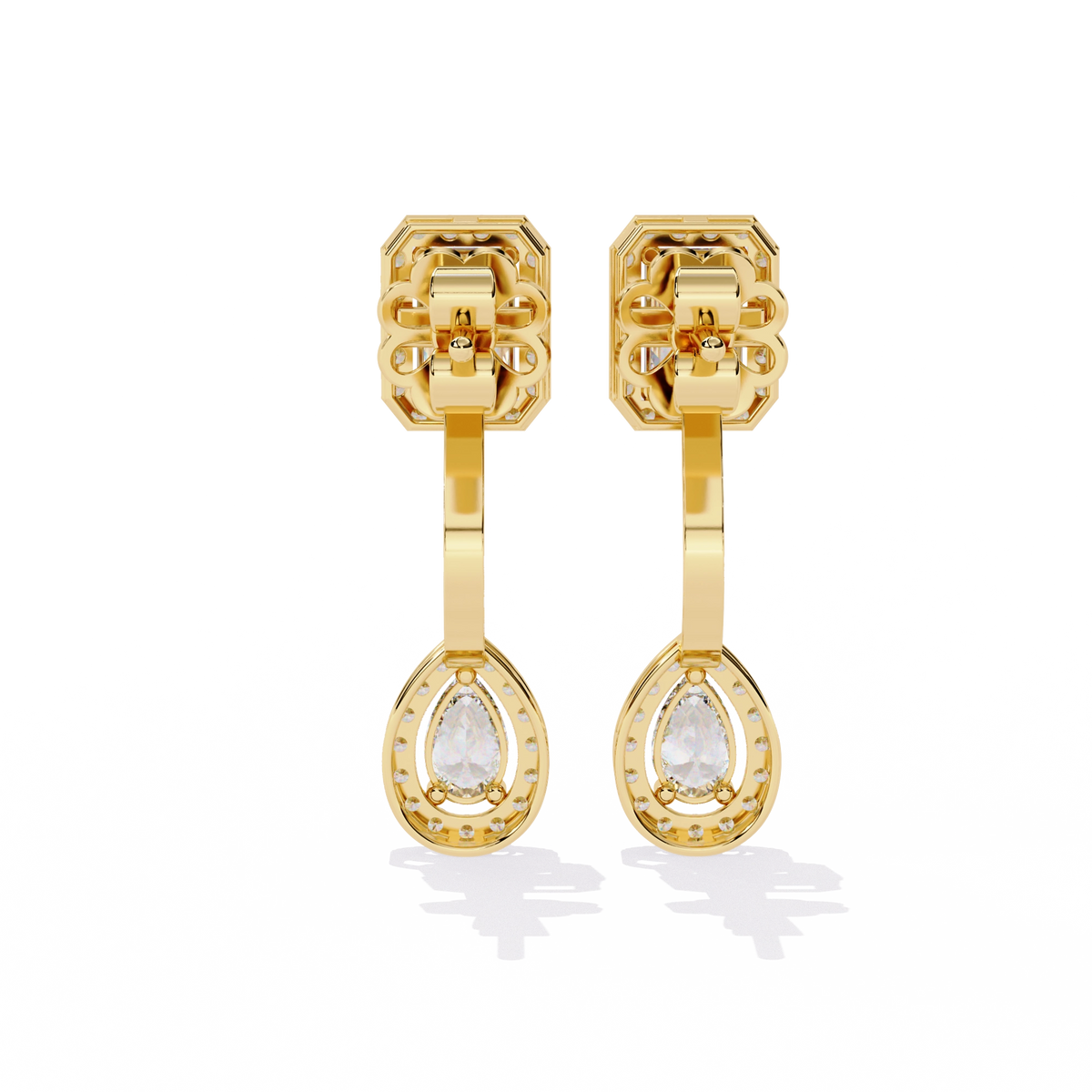 Emerald Drop Diamond Earrings