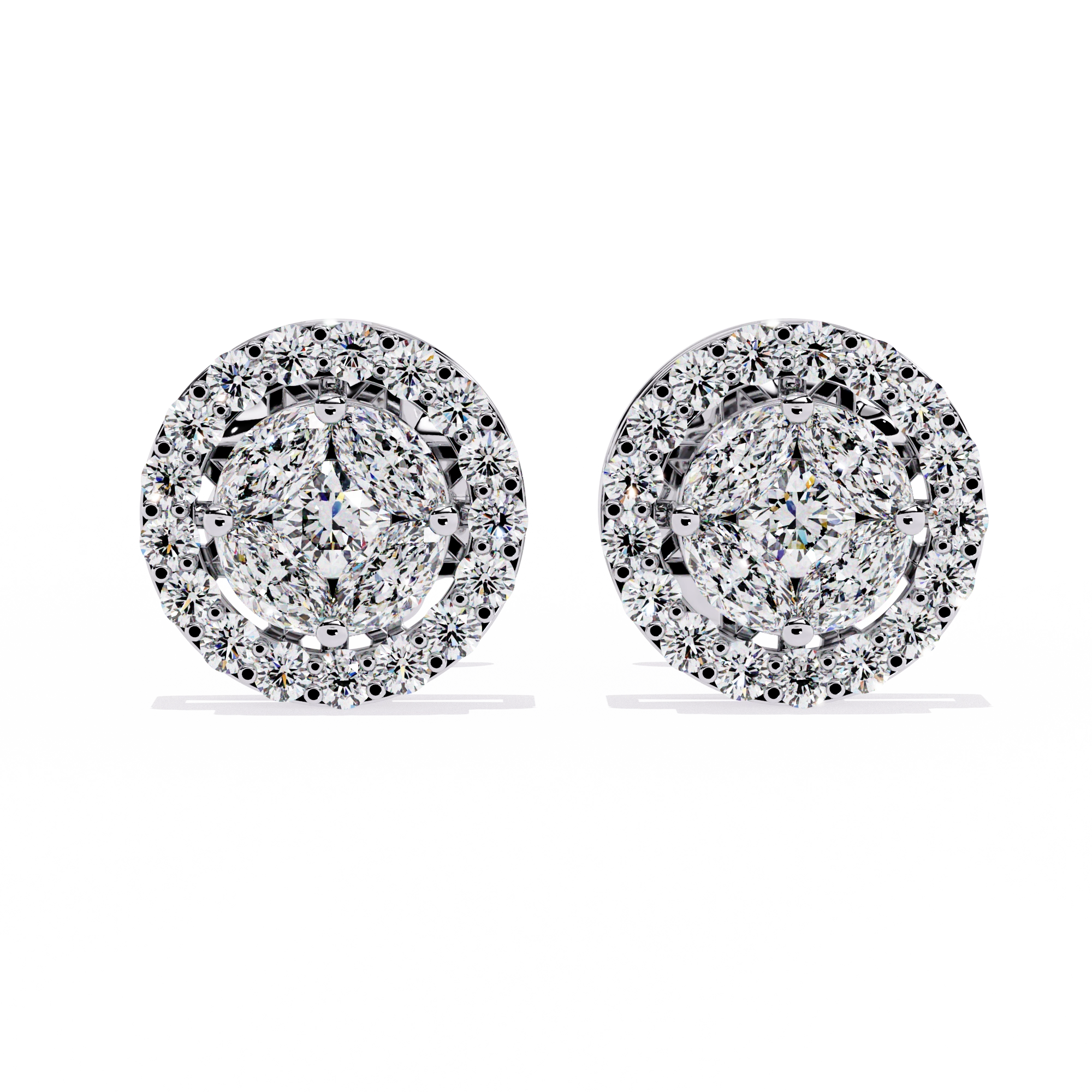 Classic Halo Diamond Stud Earrings