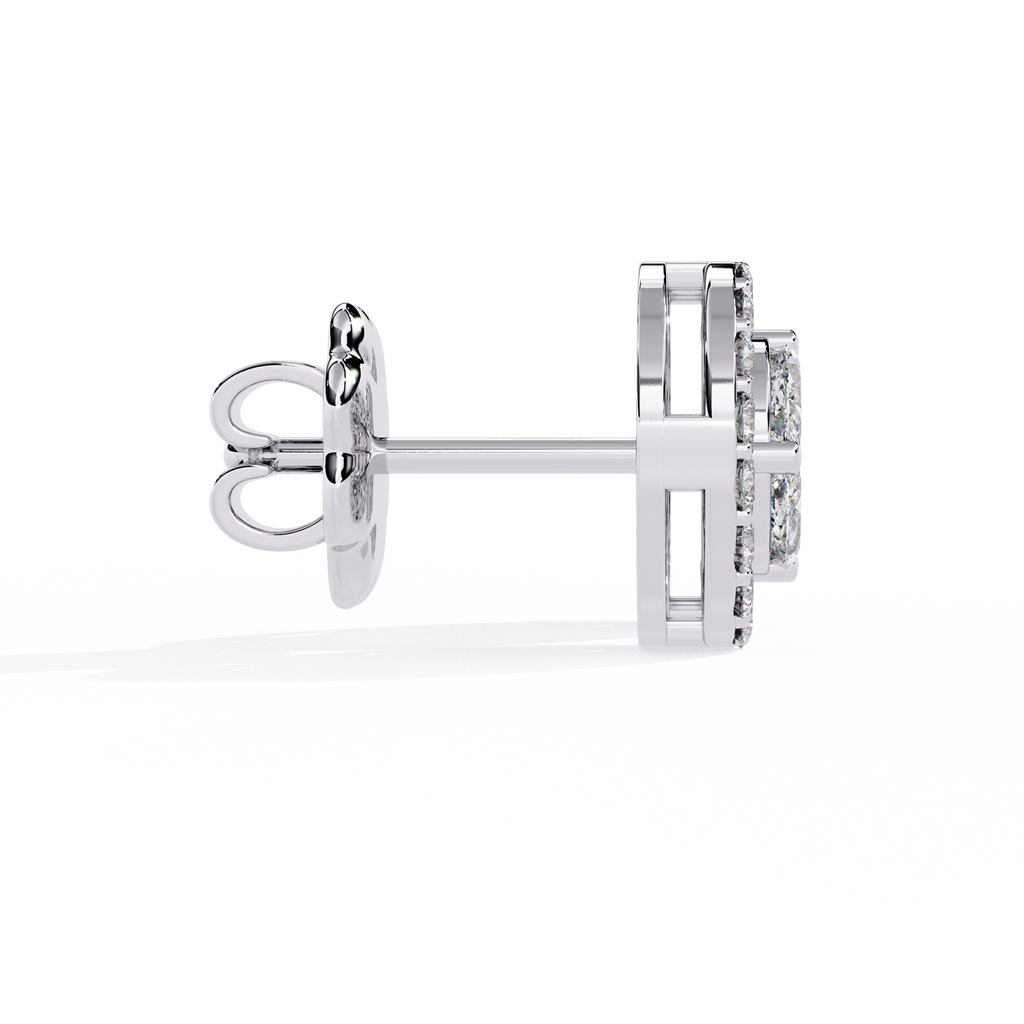 Classic Halo Diamond Stud Earrings