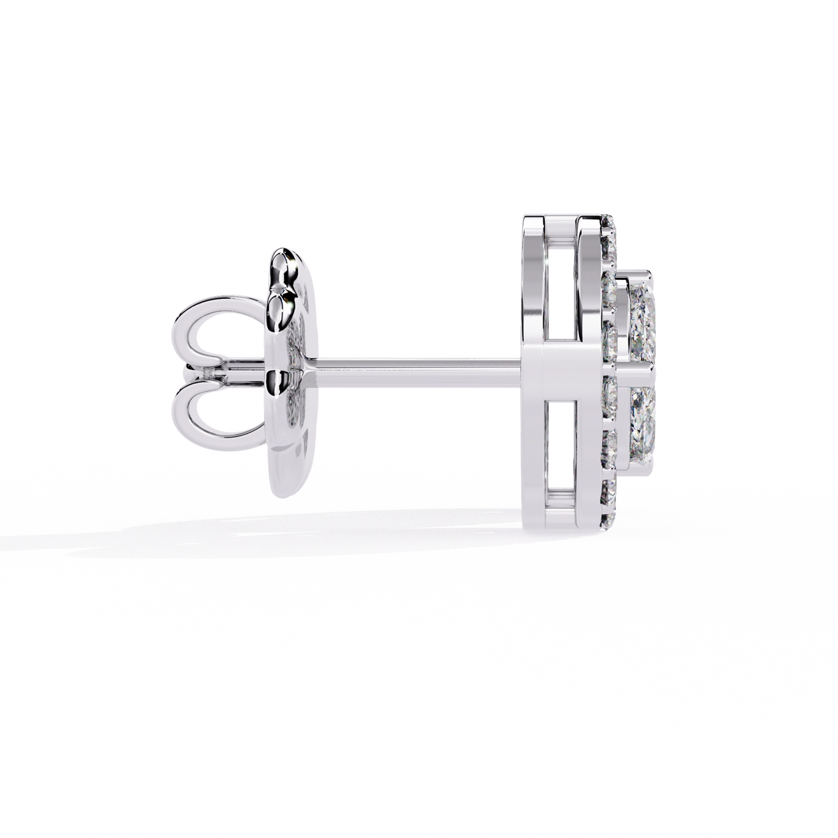 Classic Halo Diamond Stud Earrings